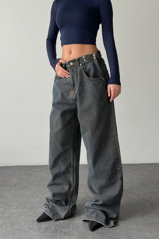 Routines Adjustable Waist Vintage Baggy Jeans 16045-1