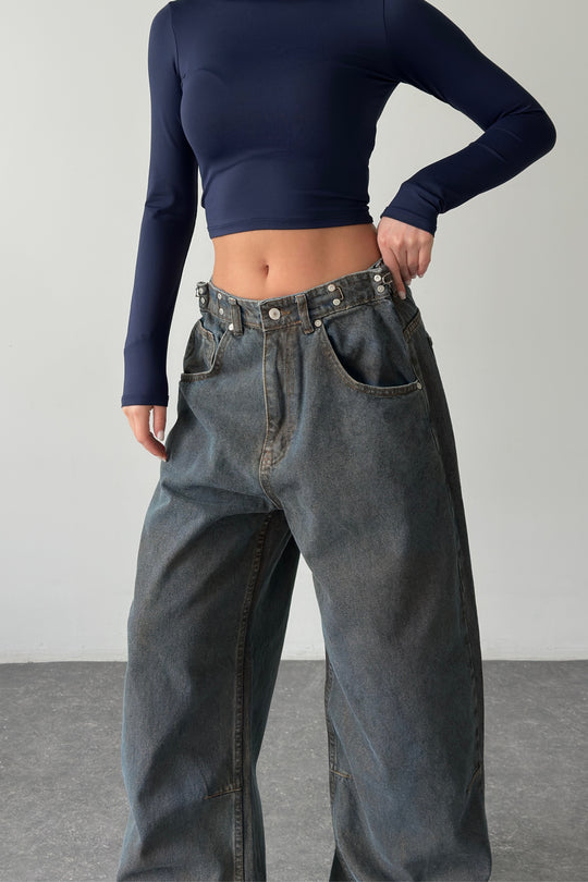 Routines Adjustable Waist Vintage Baggy Jeans 16045-1