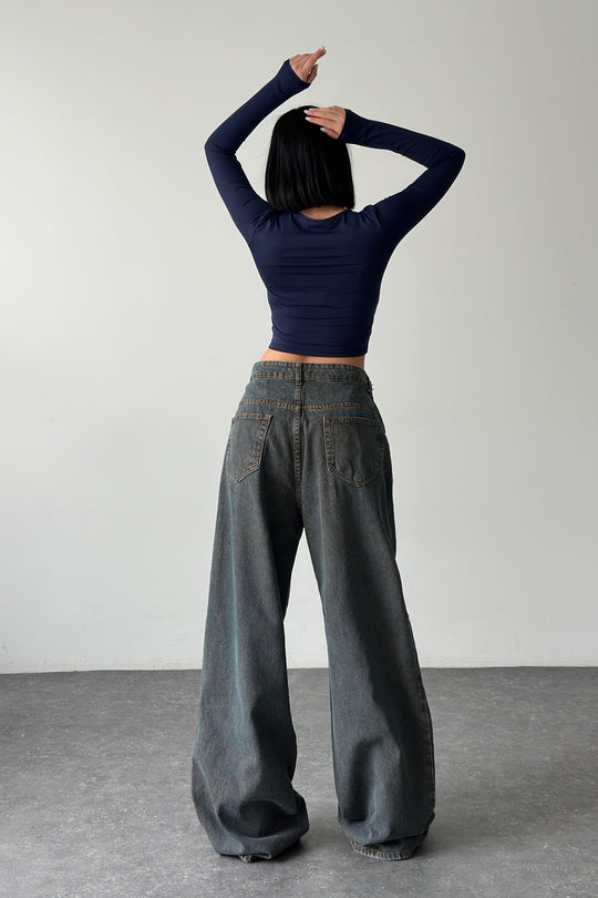 Routines Adjustable Waist Vintage Baggy Jeans 16045-1