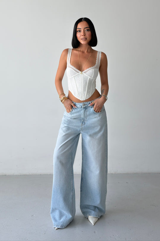 Routines Back Print Detail Baggy Jeans 5038