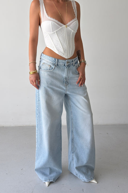 Routines Back Print Detail Baggy Jeans 5038