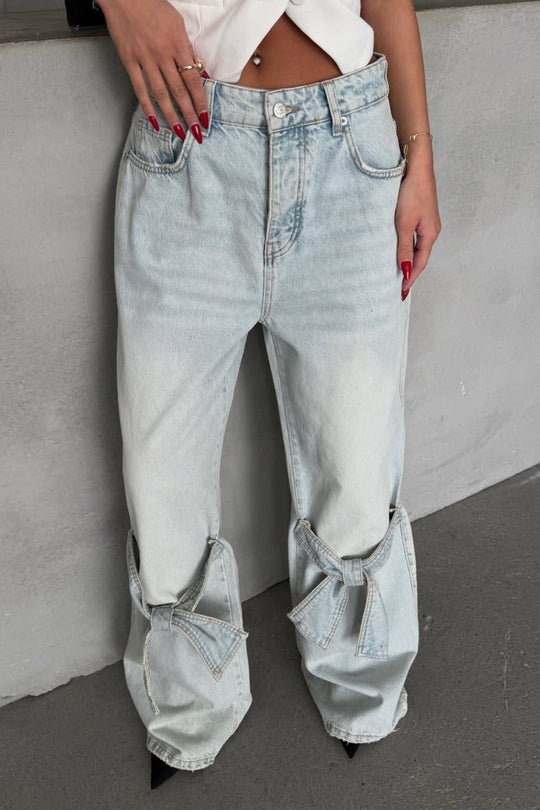Routines Baggy Bow Straight Leg Jeans 1218 - ROUTINES