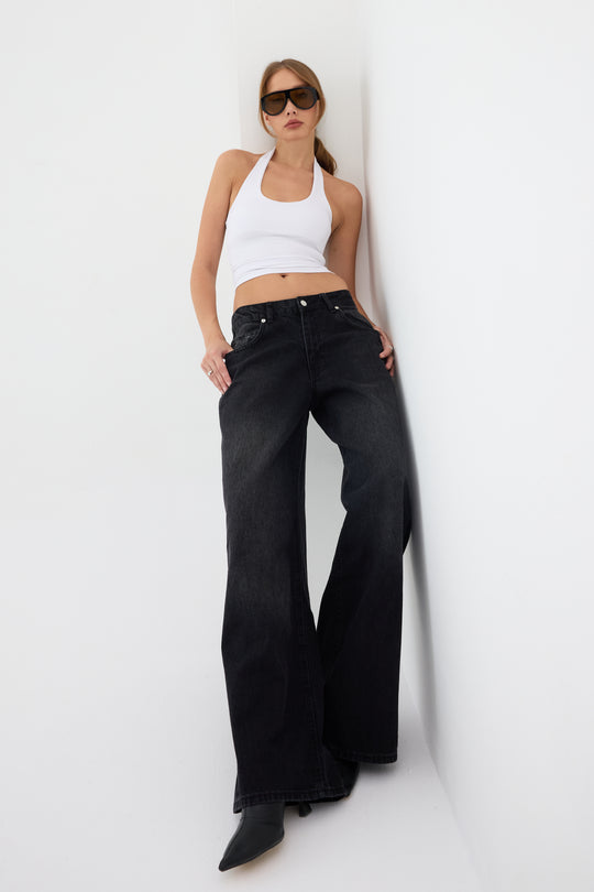 Routines Baggy Straight Jeans - Washed Black 5242 - ROUTINES