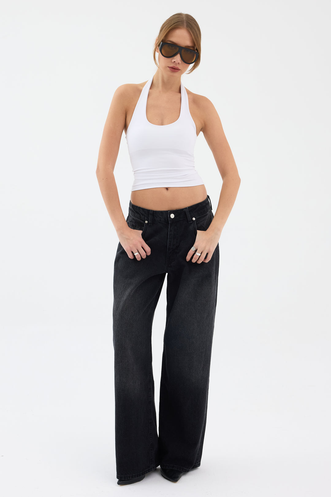 Routines Baggy Straight Jeans - Washed Black 5242 - ROUTINES