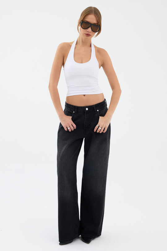 Routines Baggy Straight Jeans - Washed Black 5242 - ROUTINES