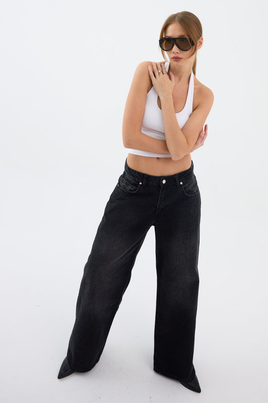 Routines Baggy Straight Jeans - Washed Black 5242 - ROUTINES