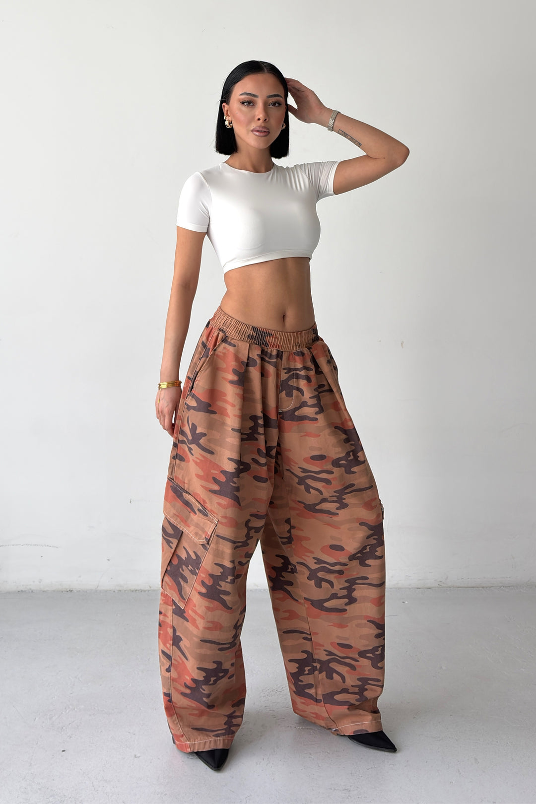 Routines Balloon Camouflage Cargo Pants - Orange 2029