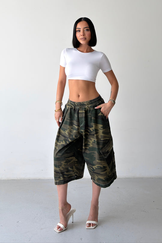 Routines Balloon Camouflage Cargo Shorts - Khaki 2036