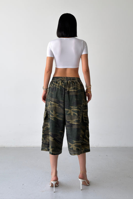 Routines Balloon Camouflage Cargo Shorts - Khaki 2036
