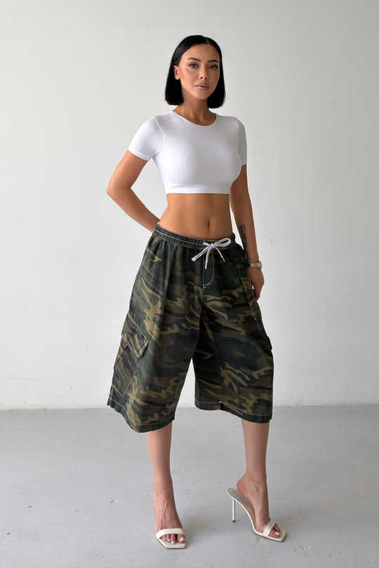 Routines Balloon Camouflage Cargo Shorts - Khaki 2036