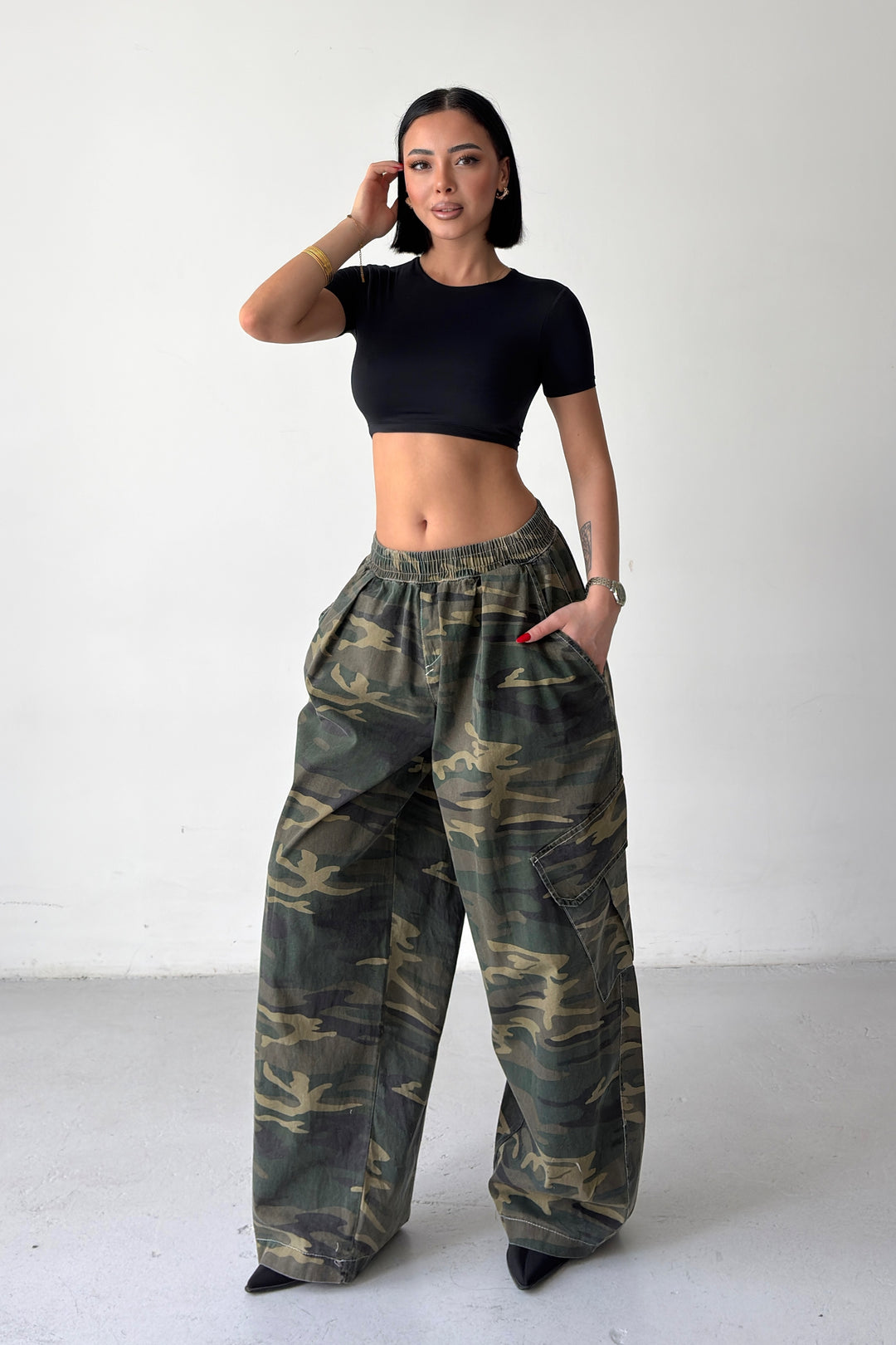 Routines Balloon Camouflage Cargo Pants - Khaki 2029