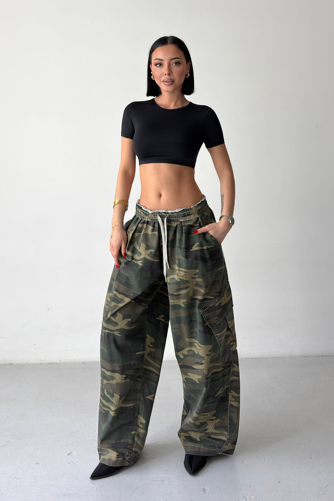 Routines Balloon Camouflage Cargo Pants - Khaki 2029