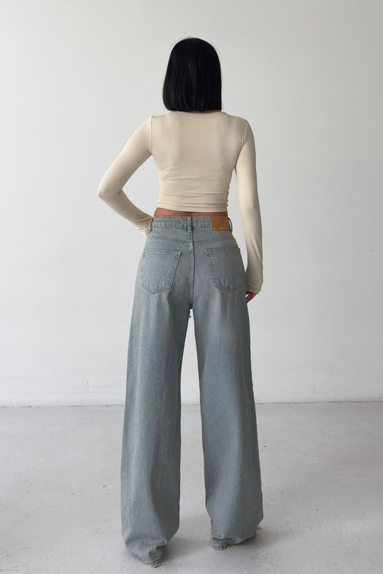 Routines Belt Baggy Straight Jeans - Vintage Blue 3775 - ROUTINES