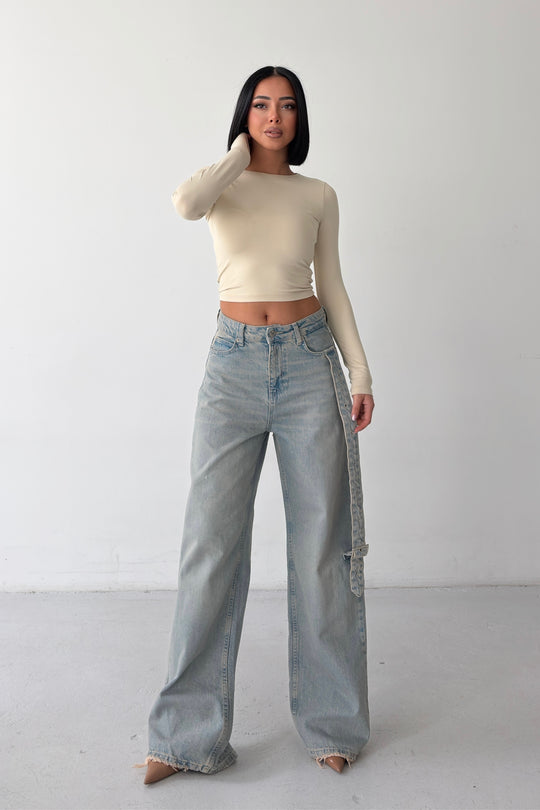 Routines Belt Baggy Straight Jeans - Vintage Blue 3775 - ROUTINES