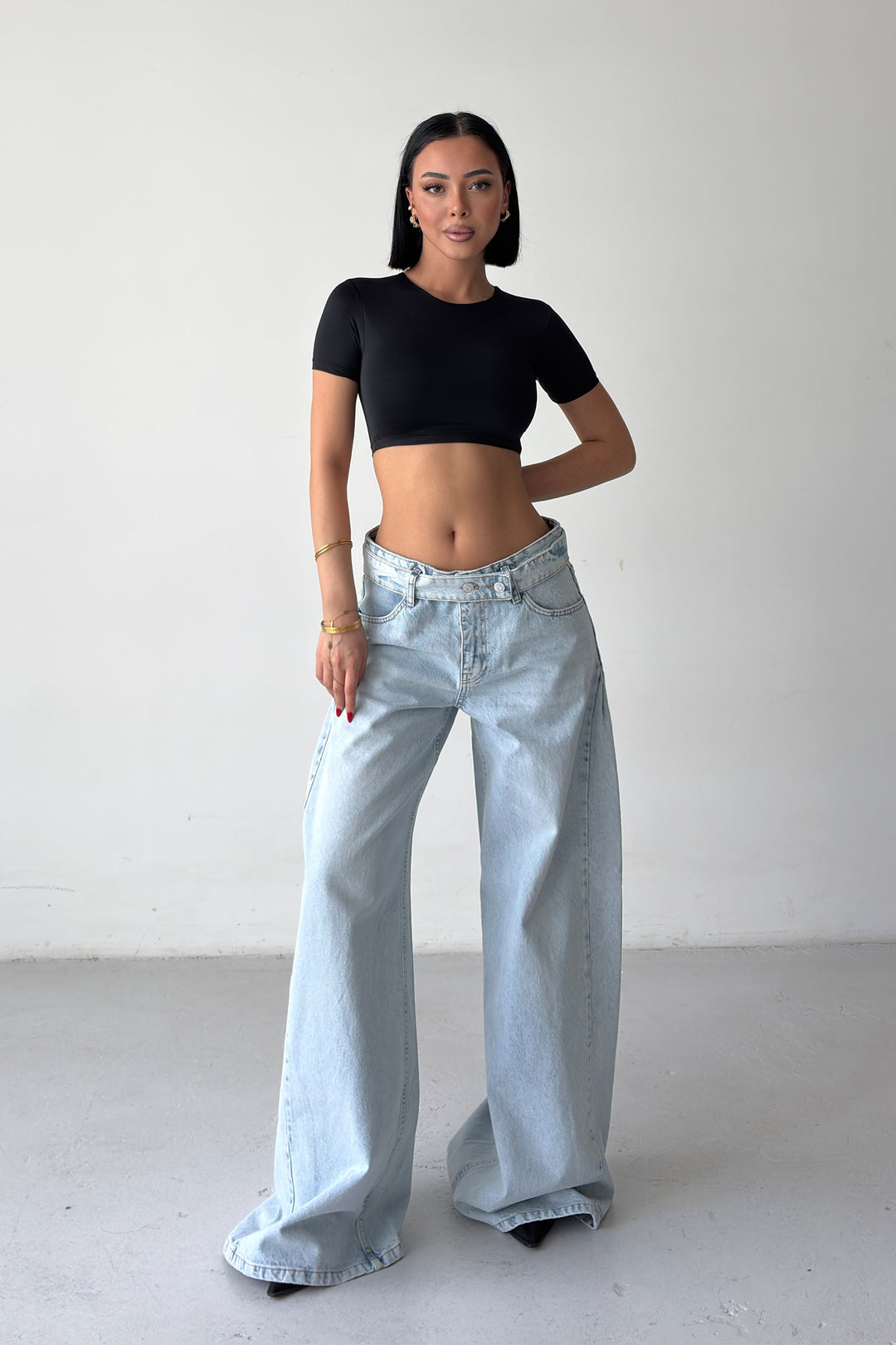 Routines Belted Waist Baggy Jeans 1540-1