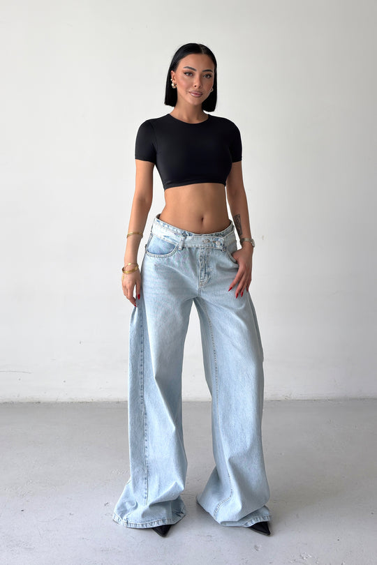 Routines Belted Waist Baggy Jeans 1540-1