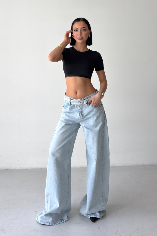 Routines Belted Waist Baggy Jeans 1540-1