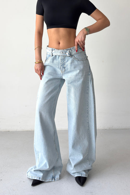 Routines Belted Waist Baggy Jeans 1540-1