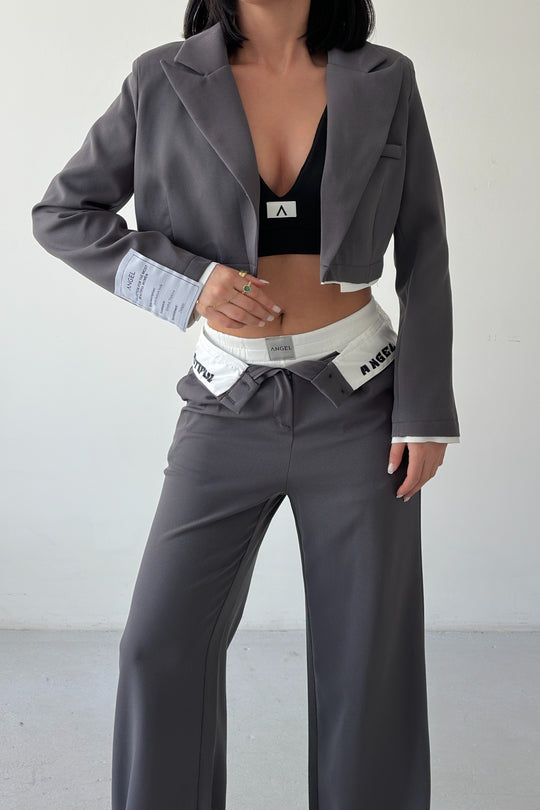 Routines Blazer Folded Waist Set - Grey 9003 - ROUTINES