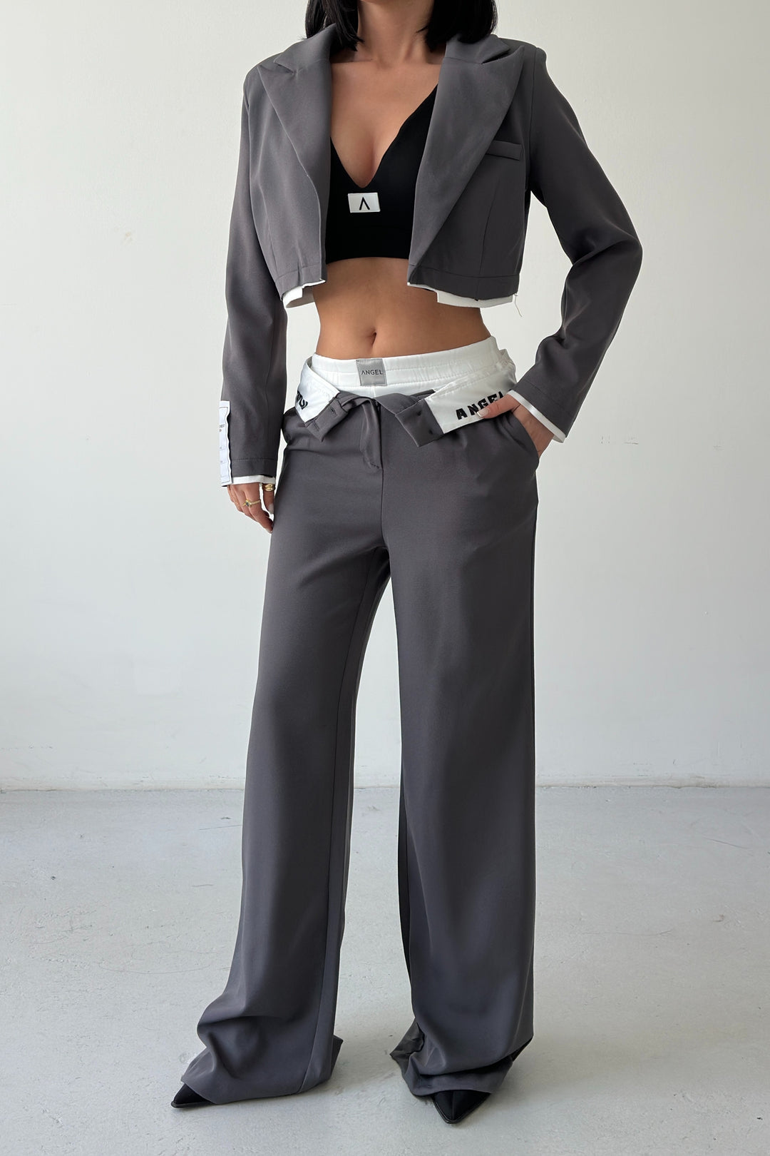 Routines Blazer Folded Waist Set - Grey 9003 - ROUTINES