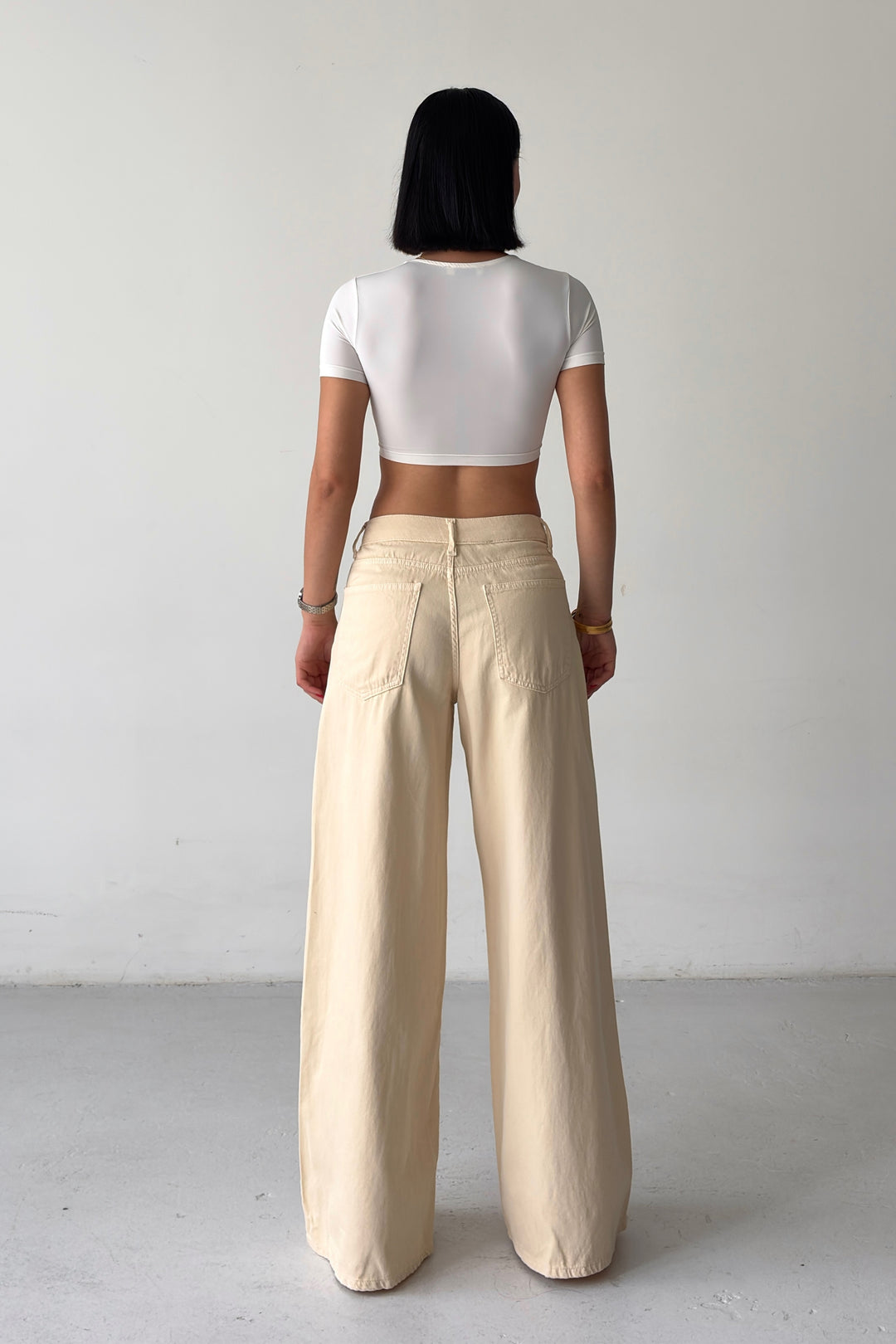 Routines Buttons Detail Jeans - Beige 1906