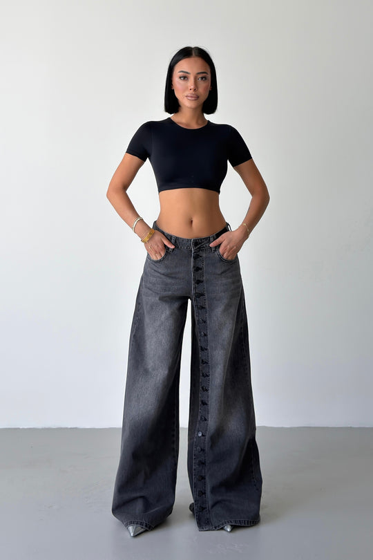 Routines Buttons Detail Jeans - Black 1906 - ROUTINES