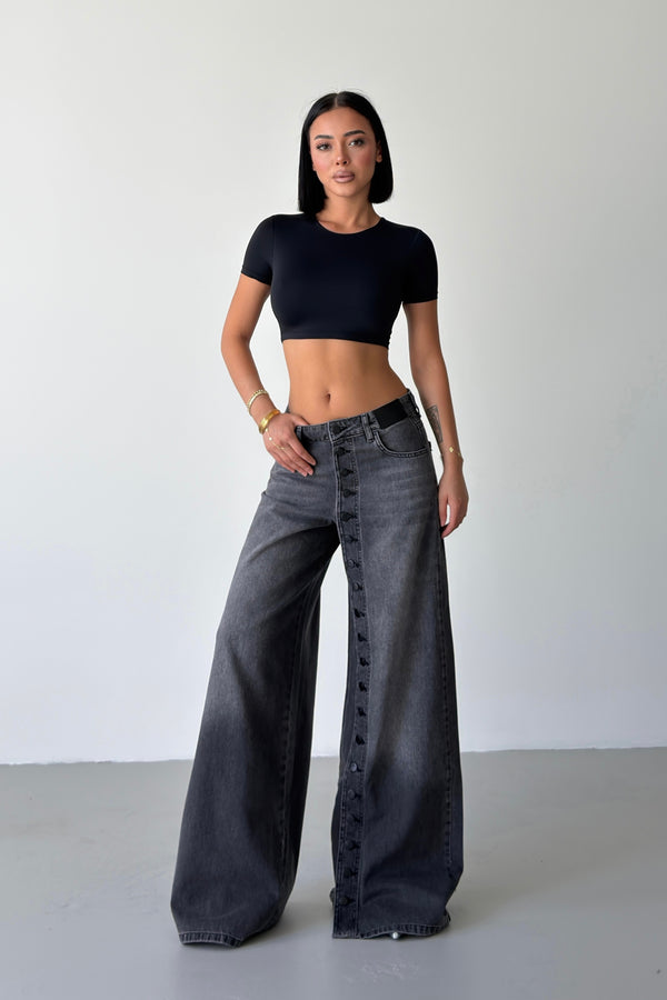 Routines Buttons Detail Jeans - Black 1906 - ROUTINES