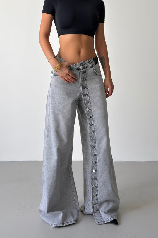 Routines Buttons Detail Jeans - Grey 1906 - ROUTINES