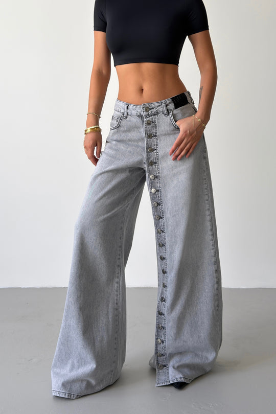 Routines Buttons Detail Jeans - Grey 1906 - ROUTINES