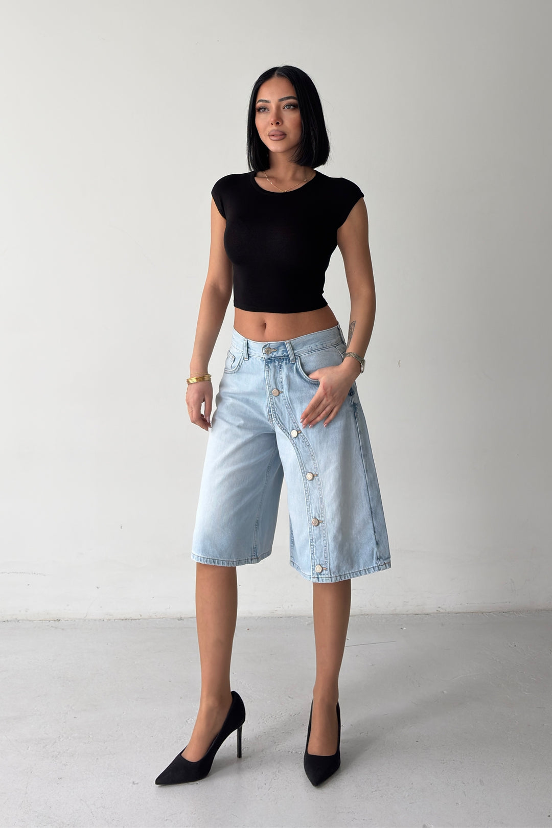 Routines Buttons Detail Jorts - Light Blue 4886 - ROUTINES