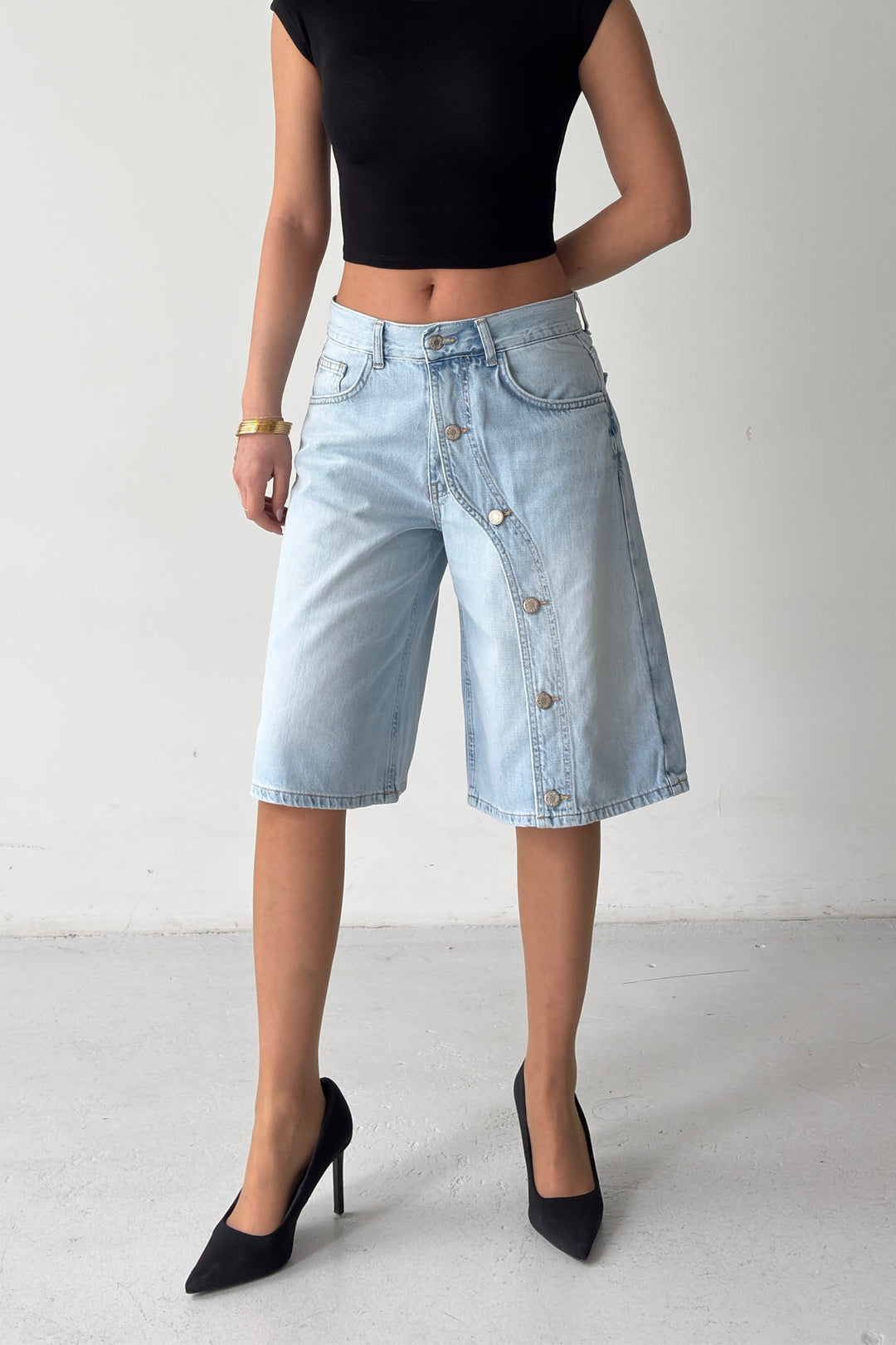 Routines Buttons Detail Jorts - Light Blue 4886 - ROUTINES