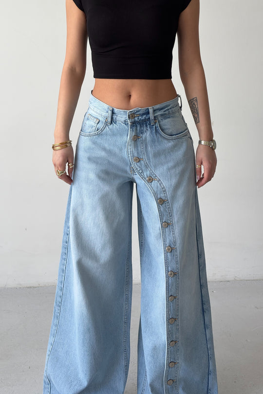 Routines Buttons Detail Wide Leg Jeans 4840 - ROUTINES