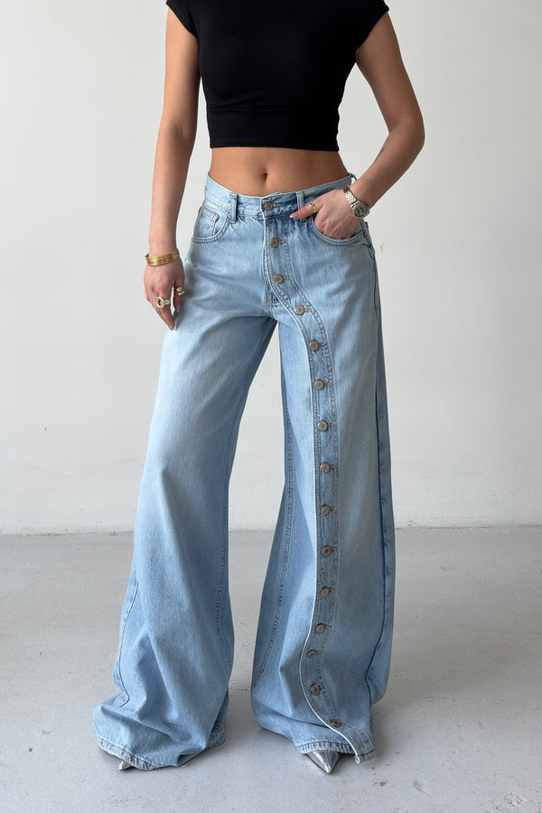 Routines Buttons Detail Wide Leg Jeans 4840 - ROUTINES