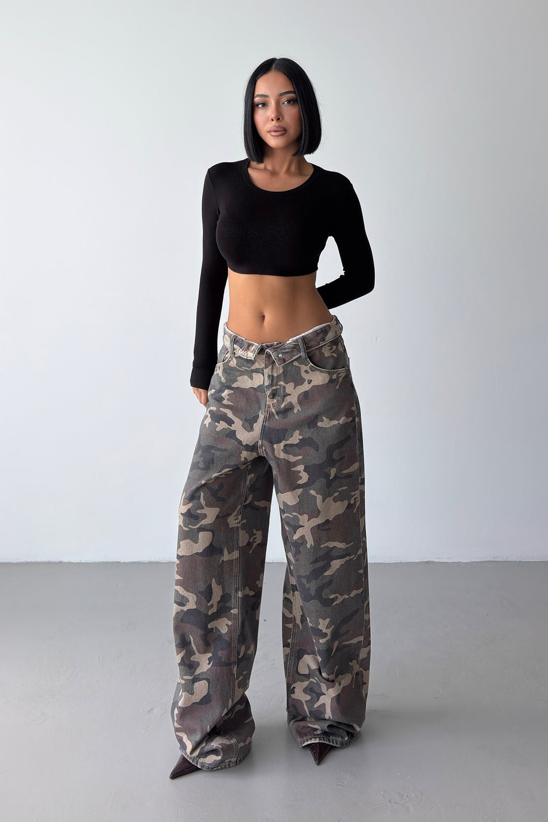 Routines Camouflage Folded Waist Jeans 2812