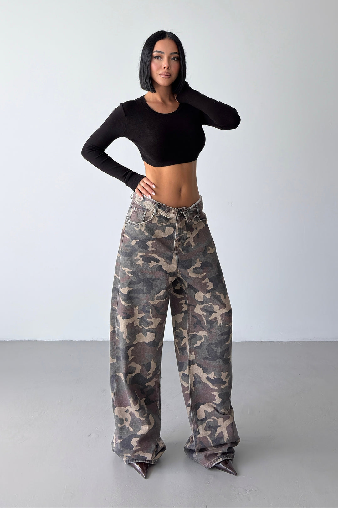 Routines Camouflage Folded Waist Jeans 2812