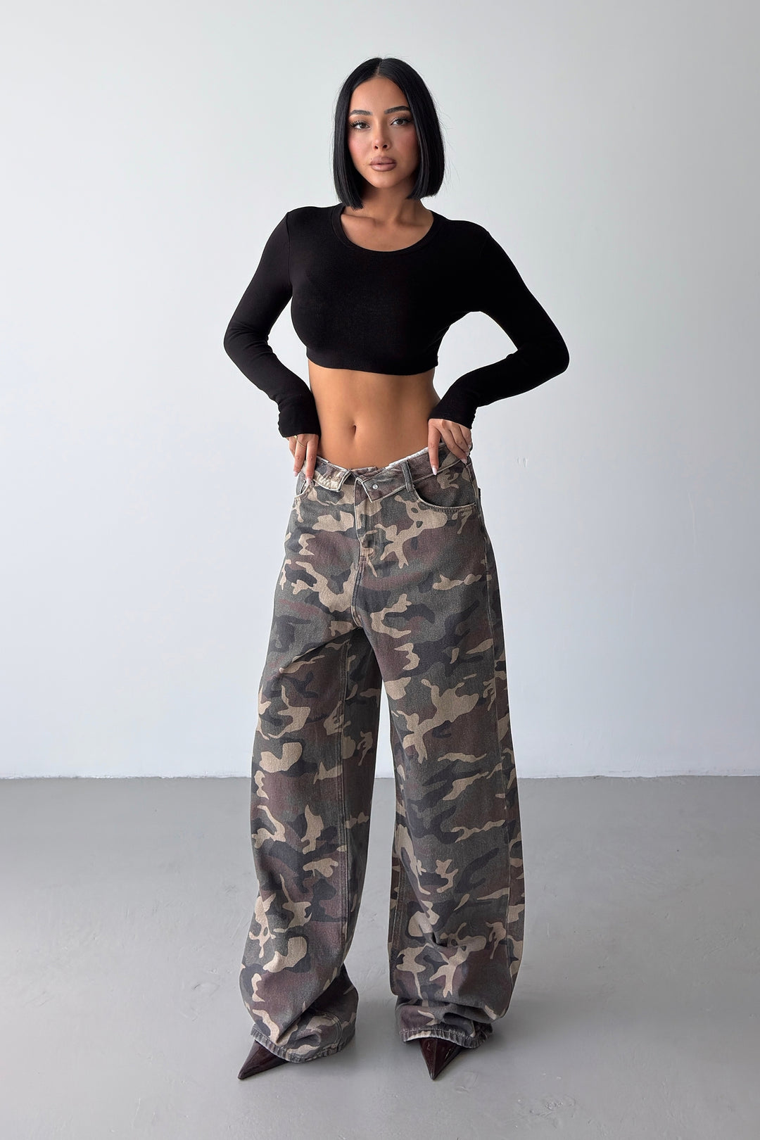 Routines Camouflage Folded Waist Jeans 2812