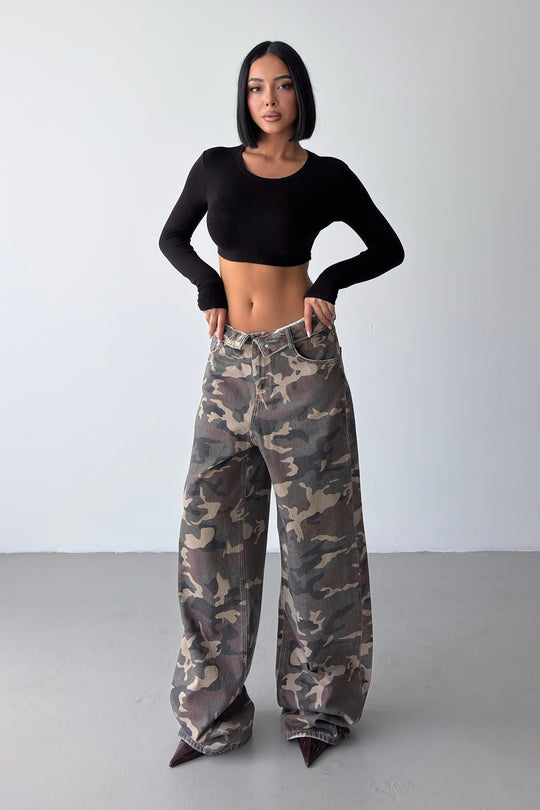 Routines Camouflage Folded Waist Jeans 2812