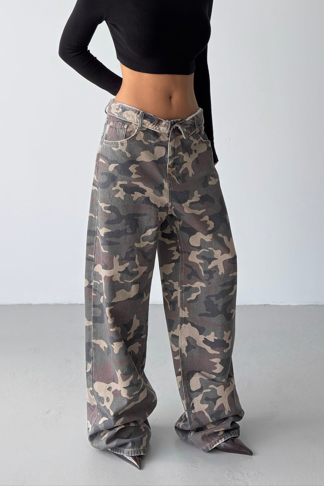 Routines Camouflage Folded Waist Jeans 2812