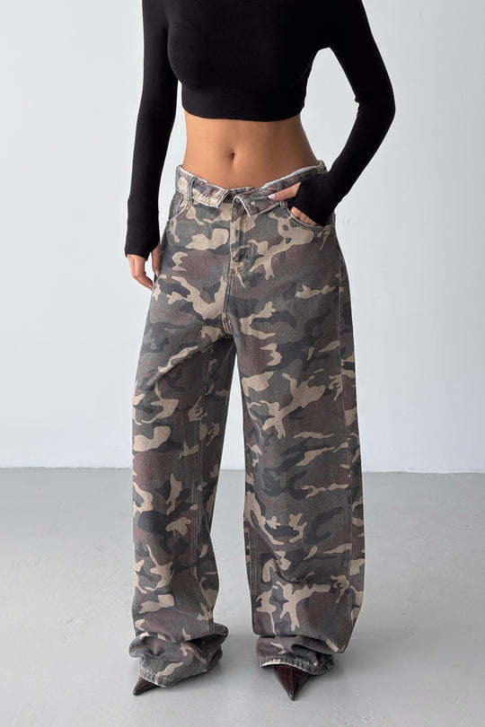 Routines Camouflage Folded Waist Jeans 2812