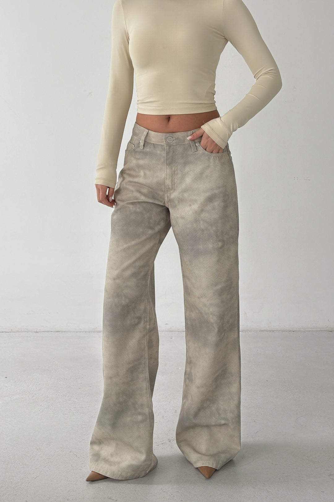 Routines Camouflage Mid-waist Jeans 5544