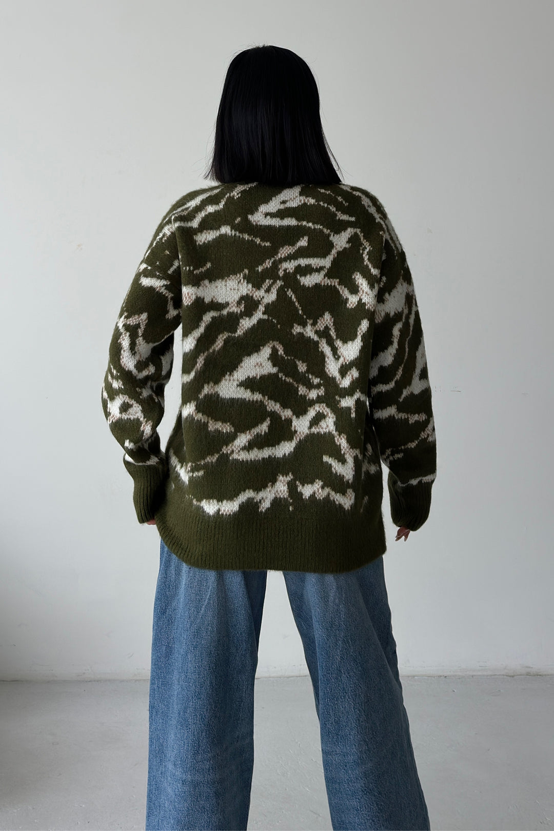 Routines Camouflage Oversized Knit - Army Green 0138 - ROUTINES