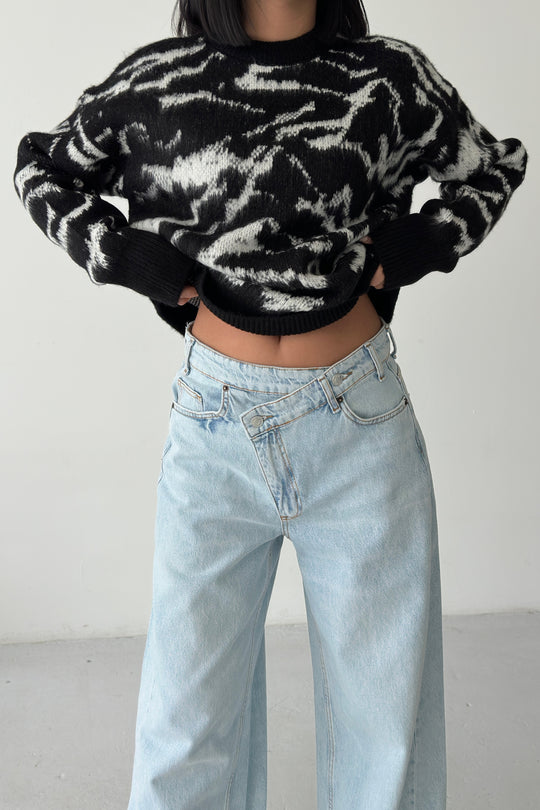 Routines Camouflage Oversized Knit - Black 0138 - ROUTINES