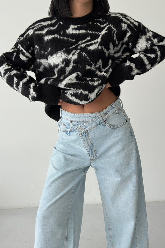 Routines Camouflage Oversized Knit - Black 0138 - ROUTINES