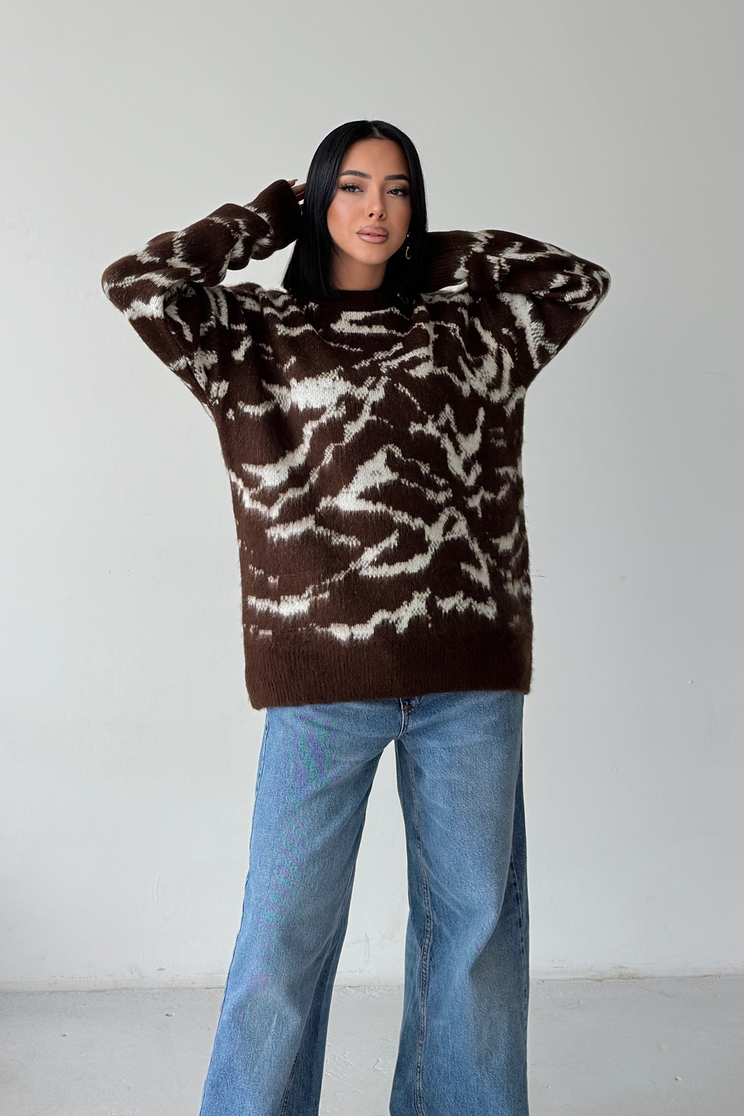 Routines Camouflage Oversized Knit - Brown 0138 - ROUTINES