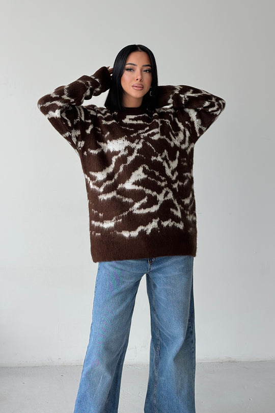 Routines Camouflage Oversized Knit - Brown 0138 - ROUTINES
