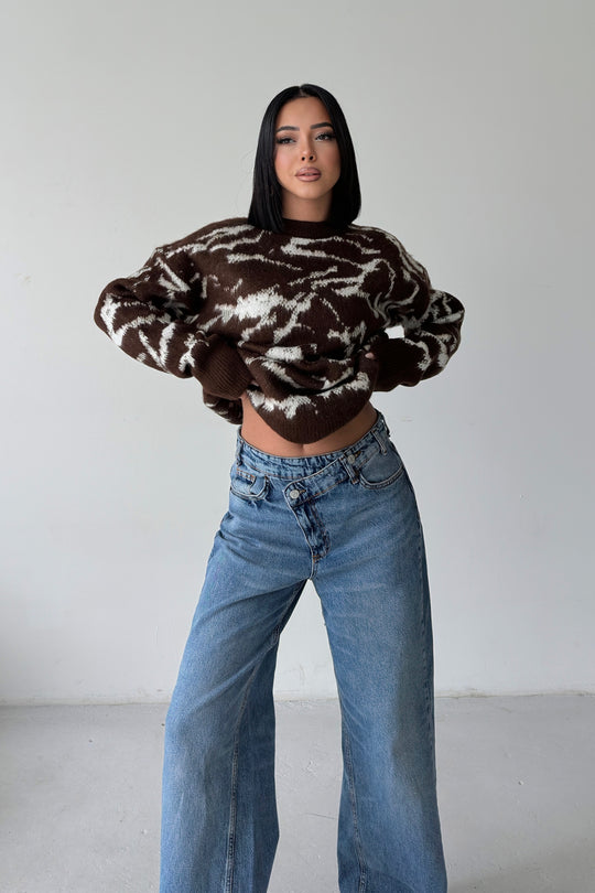 Routines Camouflage Oversized Knit - Brown 0138 - ROUTINES