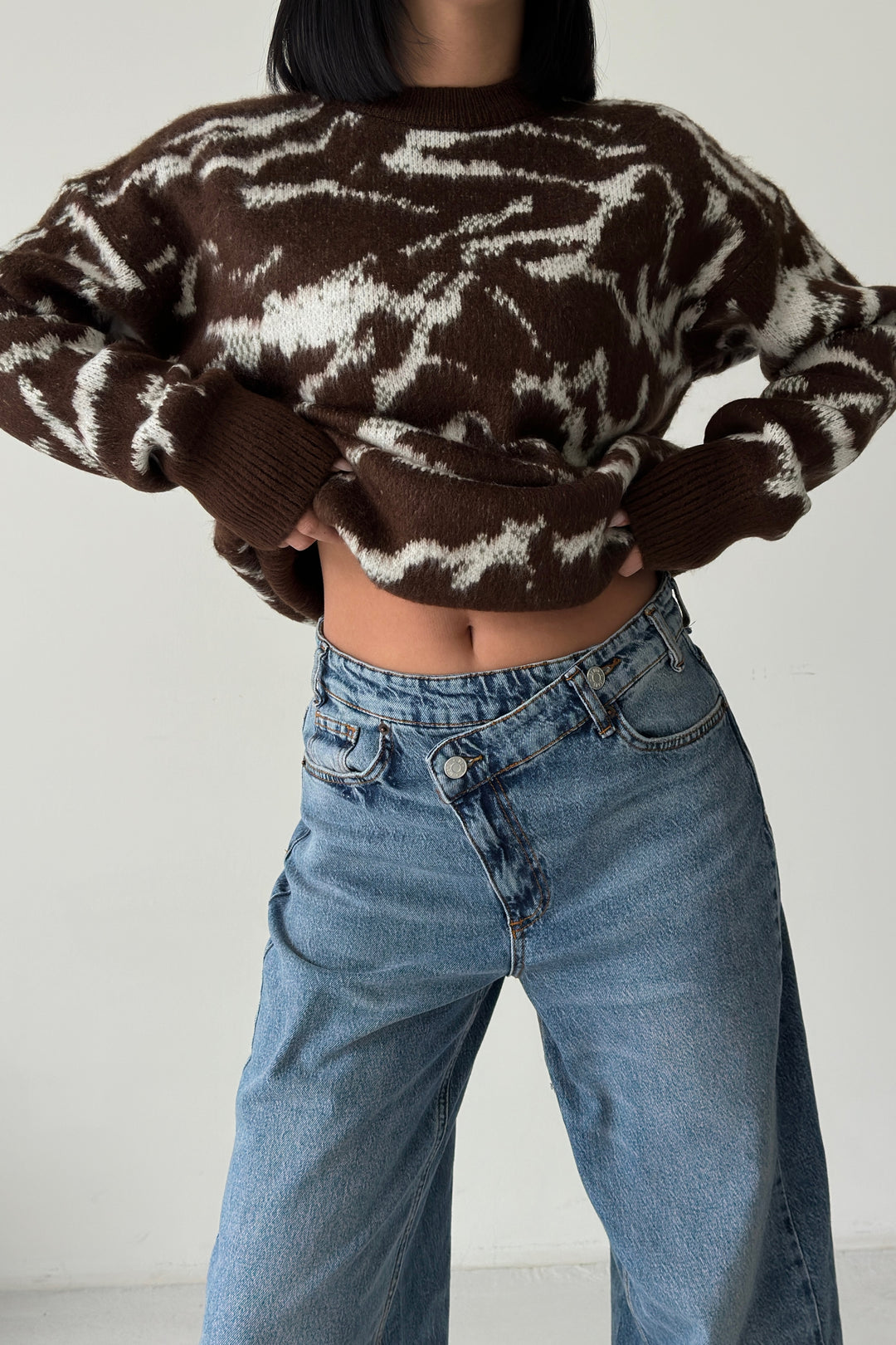 Routines Camouflage Oversized Knit - Brown 0138 - ROUTINES