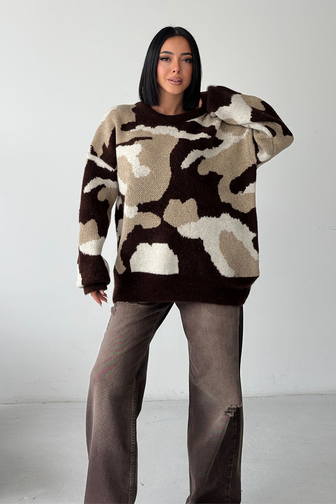 Routines Camouflage Oversized Knit 0155 Knit Routines Fashion