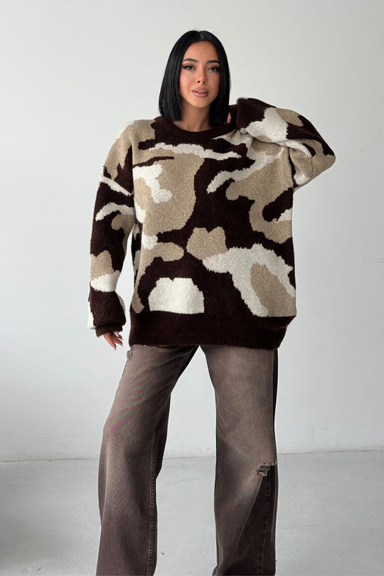 Routines Camouflage Oversized Knit 0155 Knit Routines Fashion