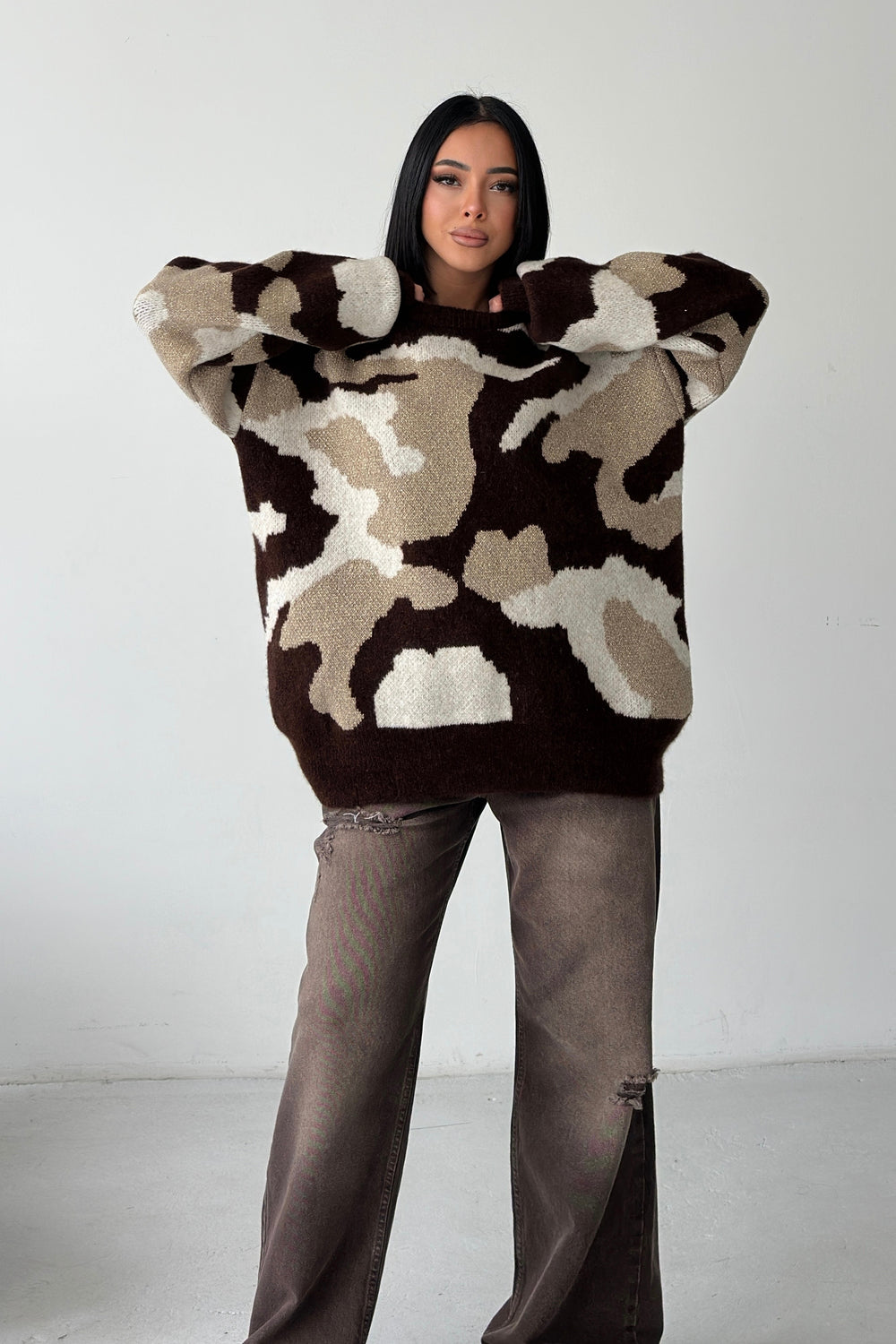 Routines Camouflage Oversized Knit 0155 Knit Routines Fashion